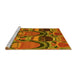 Sideview of Machine Washable Abstract Yellow Modern Rug, wshabs4554yw