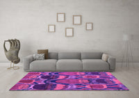 Machine Washable Abstract Purple Modern Rug, wshabs4554pur