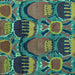 Square Machine Washable Abstract Turquoise Modern Area Rugs, wshabs4554turq