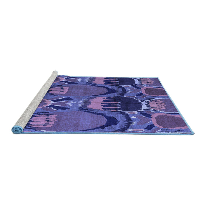 Sideview of Machine Washable Abstract Blue Modern Rug, wshabs4554blu