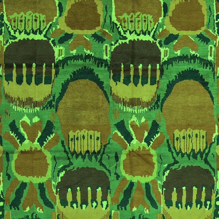Square Abstract Green Modern Rug, abs4554grn