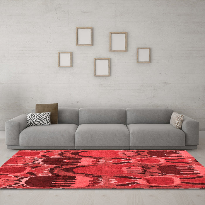 Modern Red Washable Rugs
