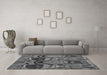 Machine Washable Abstract Gray Modern Rug in a Living Room,, wshabs4554gry