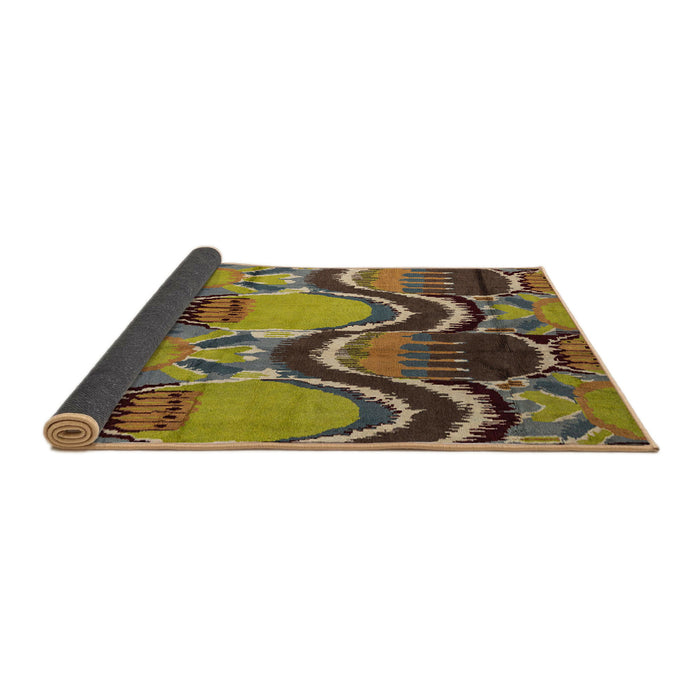 Sideview of Abstract Copper Green Modern Rug, abs4555