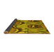 Sideview of Abstract Yellow Modern Rug, abs4555yw