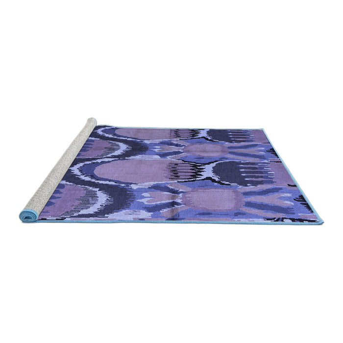 Sideview of Machine Washable Abstract Blue Modern Rug, wshabs4555blu