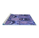 Sideview of Machine Washable Abstract Blue Modern Rug, wshabs4555blu