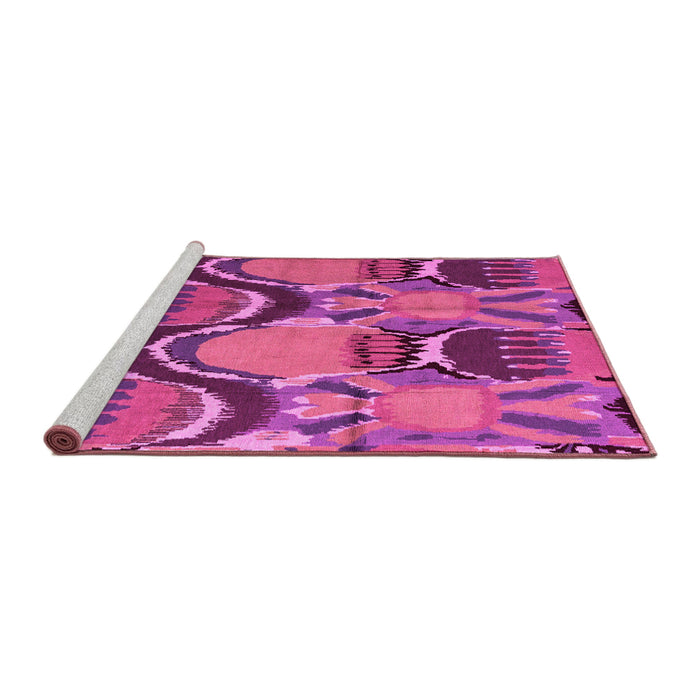 Sideview of Machine Washable Abstract Pink Modern Rug, wshabs4555pnk