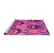 Sideview of Machine Washable Abstract Pink Modern Rug, wshabs4555pnk