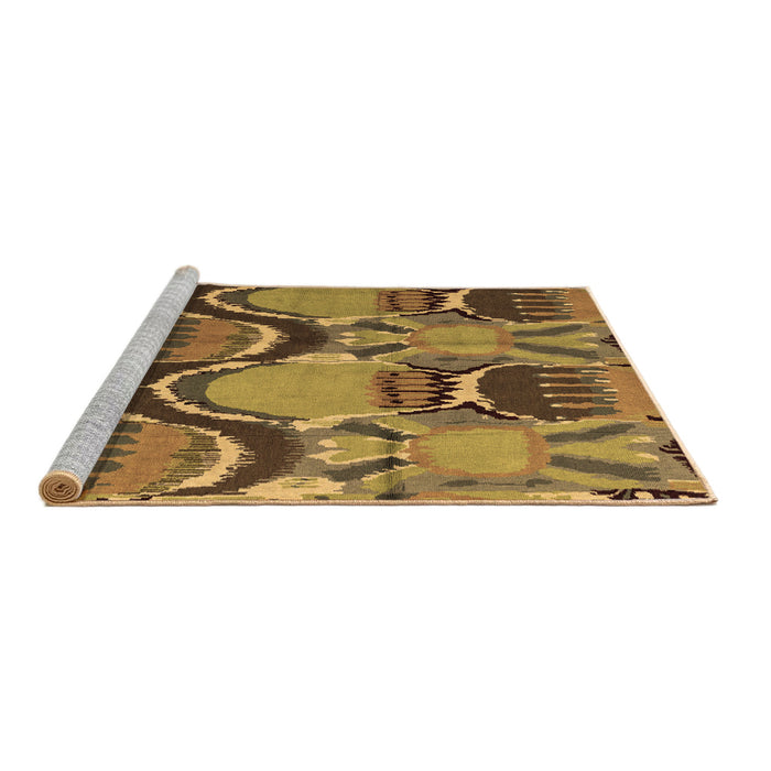 Sideview of Machine Washable Abstract Brown Modern Rug, wshabs4555brn