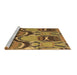 Sideview of Machine Washable Abstract Brown Modern Rug, wshabs4555brn