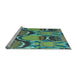 Sideview of Machine Washable Abstract Light Blue Modern Rug, wshabs4555lblu