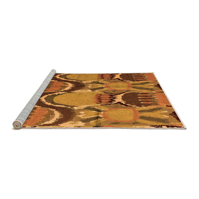 Sideview of Machine Washable Abstract Orange Modern Area Rugs, wshabs4555org