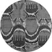 Round Abstract Gray Modern Rug, abs4555gry