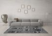 Machine Washable Abstract Gray Modern Rug in a Living Room,, wshabs4555gry