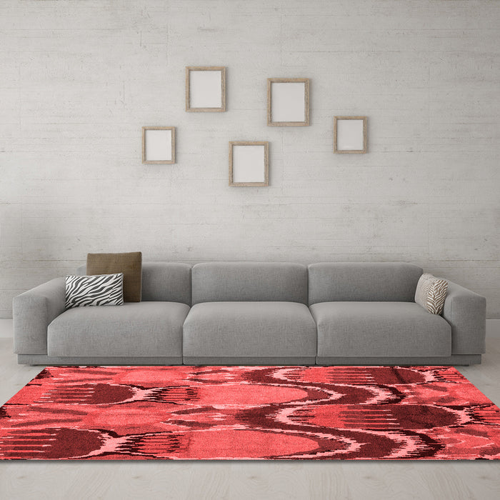 Modern Red Washable Rugs