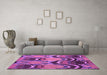 Machine Washable Abstract Purple Modern Area Rugs in a Living Room, wshabs4555pur