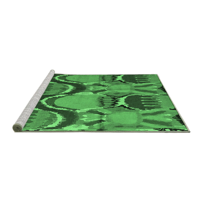 Sideview of Machine Washable Abstract Emerald Green Modern Area Rugs, wshabs4555emgrn