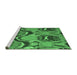 Sideview of Machine Washable Abstract Emerald Green Modern Area Rugs, wshabs4555emgrn