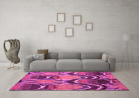 Machine Washable Abstract Pink Modern Rug, wshabs4555pnk