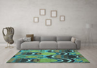 Machine Washable Abstract Light Blue Modern Rug, wshabs4555lblu