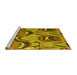 Sideview of Machine Washable Abstract Yellow Modern Rug, wshabs4555yw