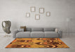 Machine Washable Abstract Orange Modern Area Rugs in a Living Room, wshabs4555org