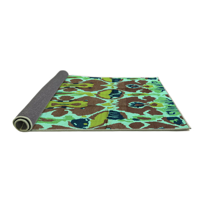 Sideview of Abstract Turquoise Modern Rug, abs4556turq