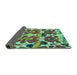 Sideview of Abstract Turquoise Modern Rug, abs4556turq