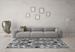 Machine Washable Abstract Gray Modern Rug in a Living Room,, wshabs4556gry