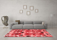 Machine Washable Abstract Red Modern Rug, wshabs4556red