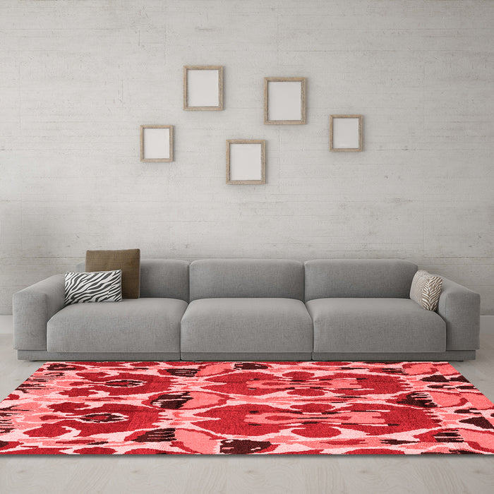 Modern Red Washable Rugs
