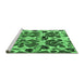 Sideview of Machine Washable Abstract Emerald Green Modern Area Rugs, wshabs4556emgrn