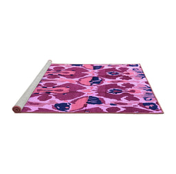 Sideview of Machine Washable Abstract Purple Modern Area Rugs, wshabs4556pur