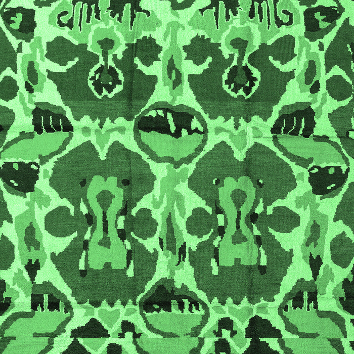Square Machine Washable Abstract Emerald Green Modern Area Rugs, wshabs4556emgrn