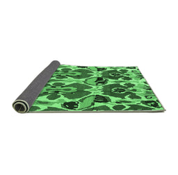 Sideview of Abstract Emerald Green Modern Rug, abs4556emgrn