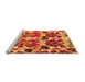 Sideview of Machine Washable Abstract Orange Modern Area Rugs, wshabs4556org