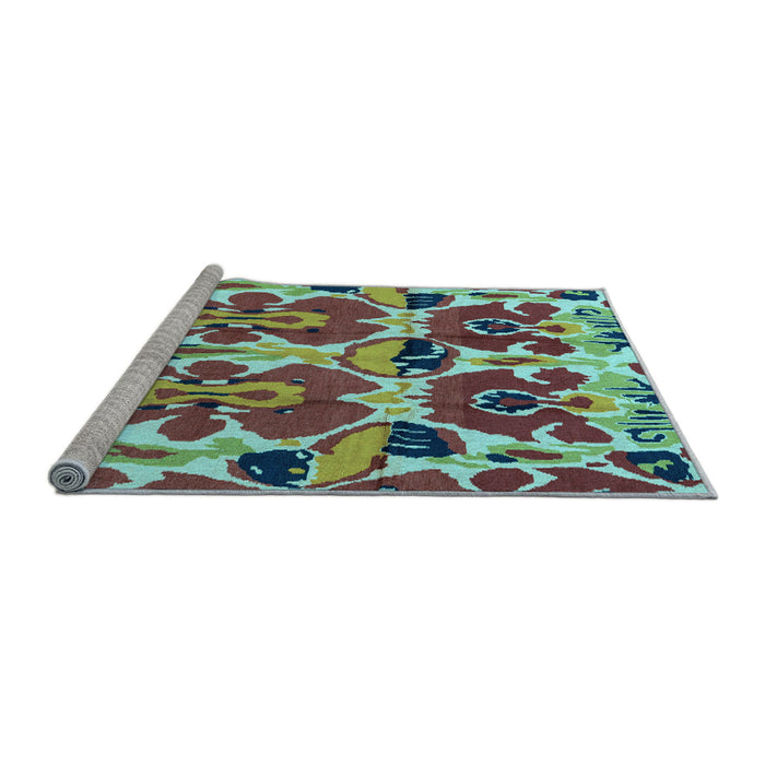 Sideview of Machine Washable Abstract Light Blue Modern Rug, wshabs4556lblu