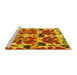 Sideview of Machine Washable Abstract Yellow Modern Rug, wshabs4556yw