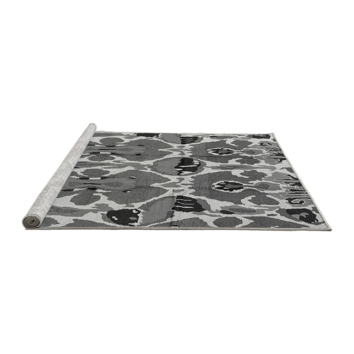 Sideview of Machine Washable Abstract Gray Modern Rug, wshabs4556gry
