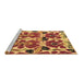 Sideview of Machine Washable Abstract Brown Modern Rug, wshabs4556brn