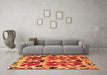 Machine Washable Abstract Orange Modern Area Rugs in a Living Room, wshabs4556org