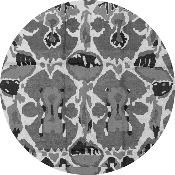 Round Abstract Gray Modern Rug, abs4556gry