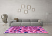 Machine Washable Abstract Purple Modern Area Rugs in a Living Room, wshabs4556pur