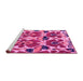 Sideview of Machine Washable Abstract Pink Modern Rug, wshabs4556pnk