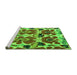 Sideview of Machine Washable Abstract Green Modern Area Rugs, wshabs4556grn