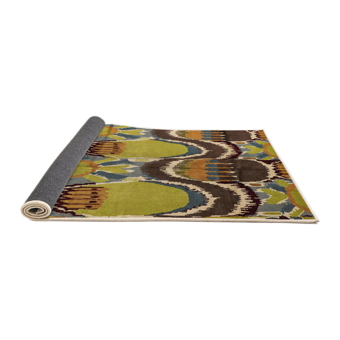 Sideview of Abstract Metallic Gold Modern Rug, abs4557