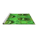 Sideview of Machine Washable Abstract Green Modern Area Rugs, wshabs4557grn