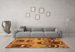 Machine Washable Abstract Orange Modern Area Rugs in a Living Room, wshabs4557org