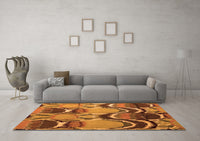 Machine Washable Abstract Orange Modern Rug, wshabs4557org